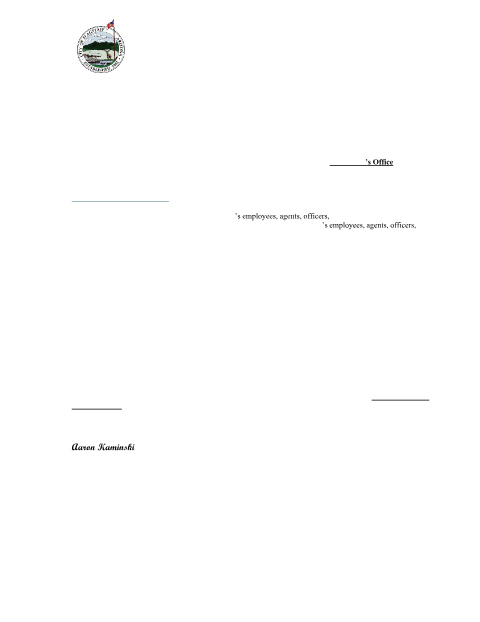 First page of the Notice of Claim Form