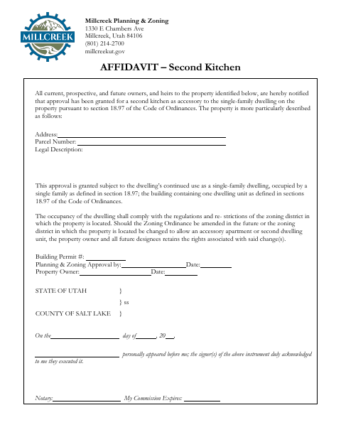 First page of the Second Kitchen Affidavit