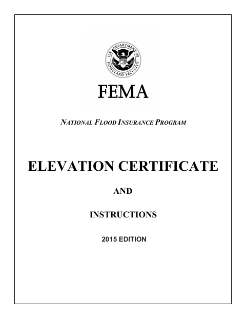 First page of the Elevation Certificate and Instructions