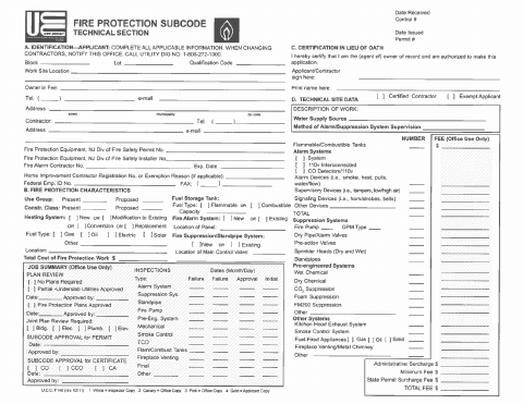 First page of the Fire Protection Subcode