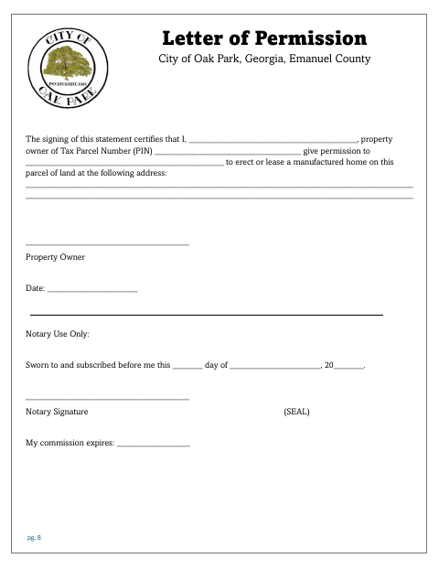 First page of the Letter of Permission